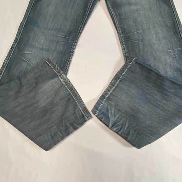 Helix Jeans 36x32 Mens Slim Boot Cut Blue Denim Pants Measures 40x34 Flap Pocket - Picture 7 of 13